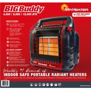 Mr. Heater Big Buddy 4,000-18,000 BTU 3 Setting Portable LP Gas Heater Unit
